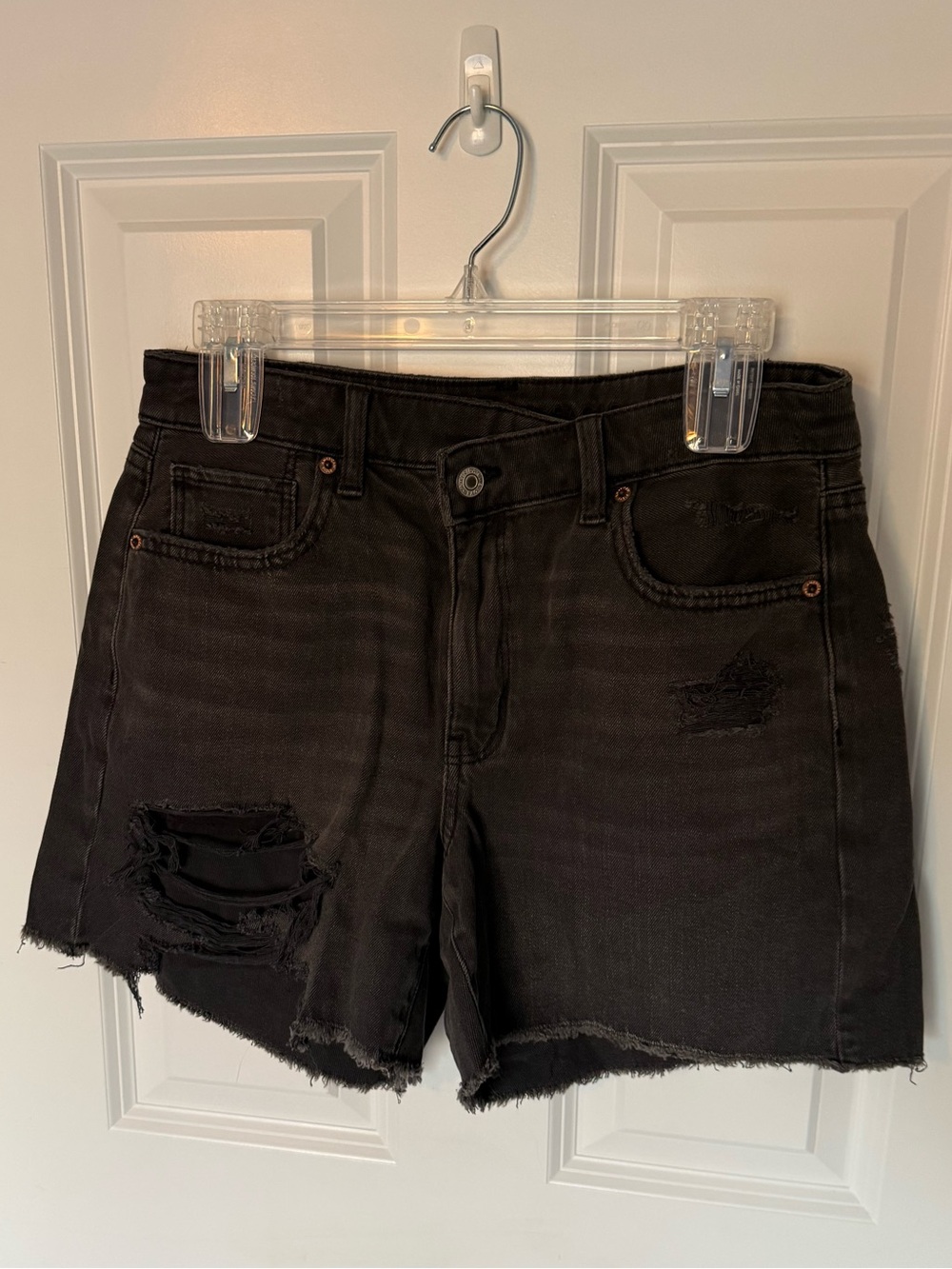 American Eagle Outfitters Black Distressed Jean Shorts